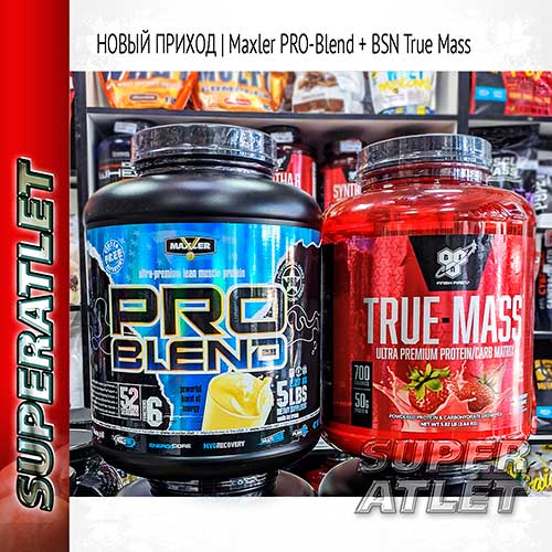   Maxler PRO-BLEND +  BSN True Mass. 